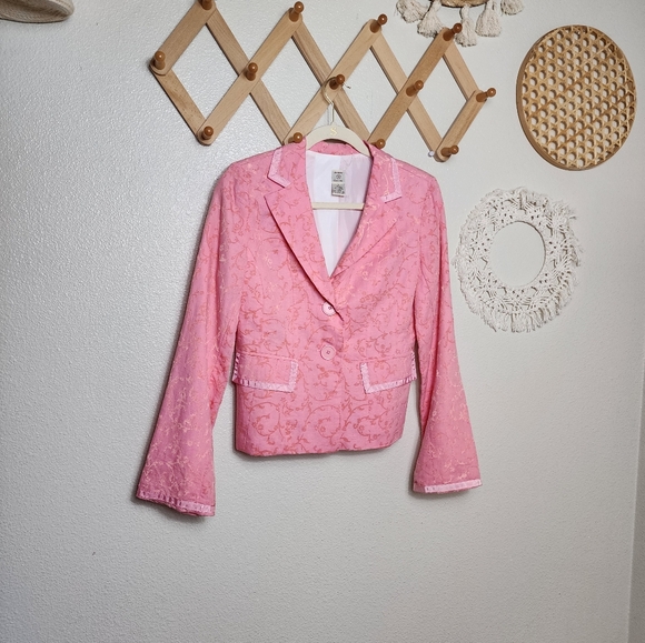 Johnny Was Pink Paisley Jaquard Double Button Collared Blazer Women's Si… - Picture 1 of 11